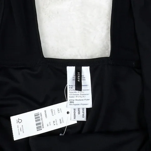 NWT J. Crew Plunging V-Neck One Piece Swimsuit in Black